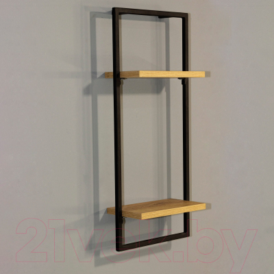 Полка Millwood Навесная каркасная 30x15x70 (дуб золотой Craft/металл черный)