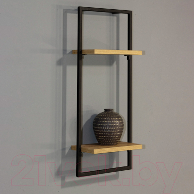 Полка Millwood Навесная каркасная 30x15x70 (дуб золотой Craft/металл черный)