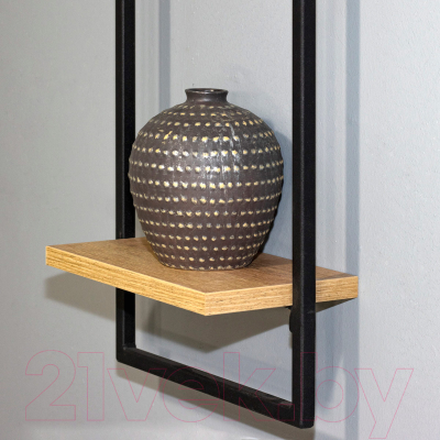 Полка Millwood Навесная каркасная 30x15x70 (дуб золотой Craft/металл черный)