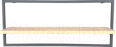 Полка Millwood Навесная каркасная 70x15x30 (дуб золотой Craft/металл черный) - фото