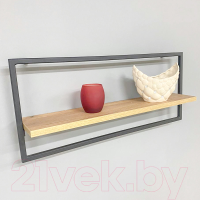 Полка Millwood Навесная каркасная 70x15x30 (дуб золотой Craft/металл черный)