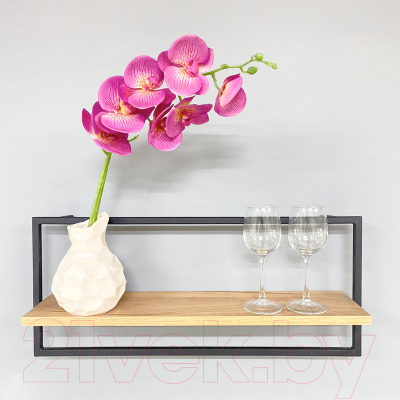 Полка Millwood Навесная каркасная 70x15x30 (дуб золотой Craft/металл черный)