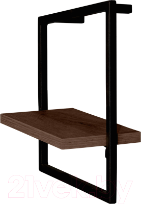 Полка Millwood Навесная каркасная 30x15x30 (дуб табачный Craft/металл черный) - фото