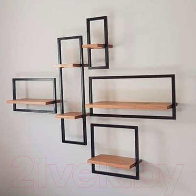 Полка Millwood Навесная каркасная 30x15x30 (дуб табачный Craft/металл черный)