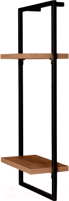 Полка Millwood Навесная каркасная 30x15x70 (дуб табачный Craft/металл черный) - фото