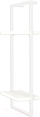 Полка Millwood Навесная каркасная 30x15x70 (белый/металл белый) - фото