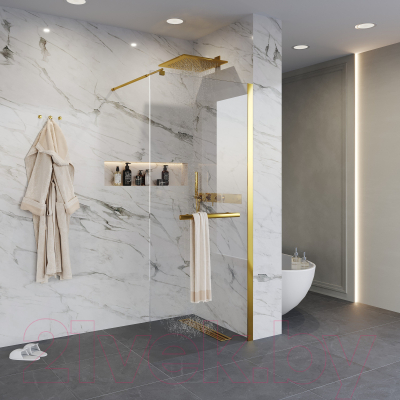 Душевая стенка Niagara NG-641-90 90x195 (золотой)