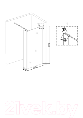 Душевая стенка Niagara NG-644-11 110x195