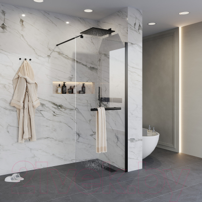 Душевая стенка Niagara NG-681-12 120x195 (черный)