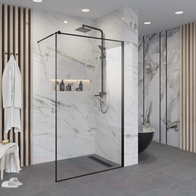 Душевая стенка Niagara NG-687-12 120x195 (черный)