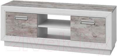 Тумба Мебель-КМК 2Д Эстель 0738.25 (сосна натуральная/белая/дуб венеция) - фото