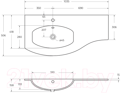 Умывальник Cezares Extra 82409