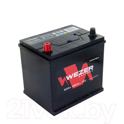 Автомобильный аккумулятор Wezer 480A JIS L+ / WEZ60480L
