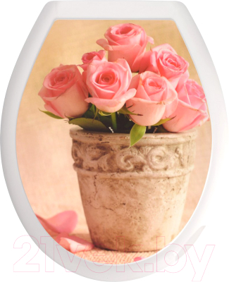 Сиденье для унитаза Мультидом Цветы / СП72-105 - фото