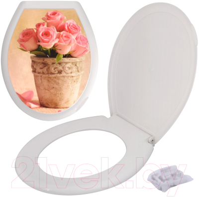 Сиденье для унитаза Мультидом Цветы / СП72-105