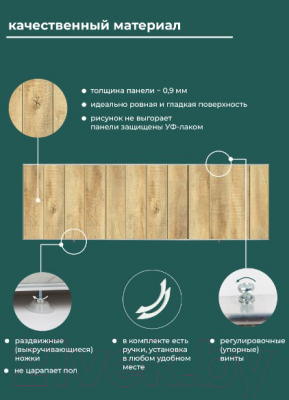 Экран для ванны Comfort Alumin Group Натуральное дерево 3D 150x50