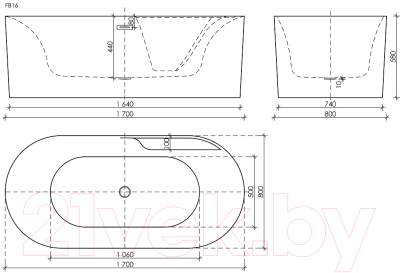 Ванна акриловая Ceramica Nova Omega FB16 170x80