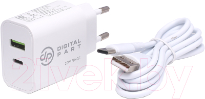 Зарядное устройство сетевое Digitalpart FC-135 с кабелем Type-C - фото