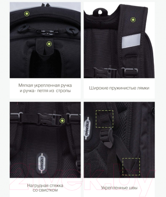 Школьный рюкзак Grizzly RAf-393-10 (черный)