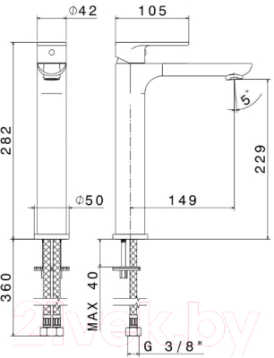 Смеситель Kerama Marazzi Piano 69315KM.21.018