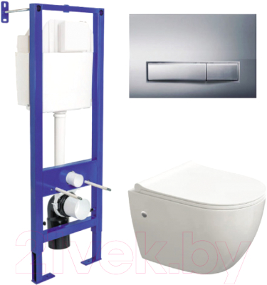 Унитаз подвесной с инсталляцией Berges Atom Line 410 042447 - фото