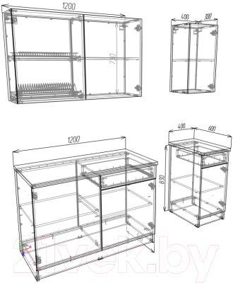 Кухонный гарнитур Eligard Urban 1.6 (белый)