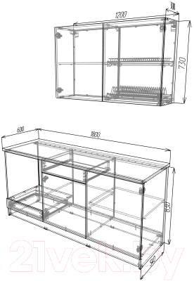 Кухонный гарнитур Eligard Urban 1.8 (белый)