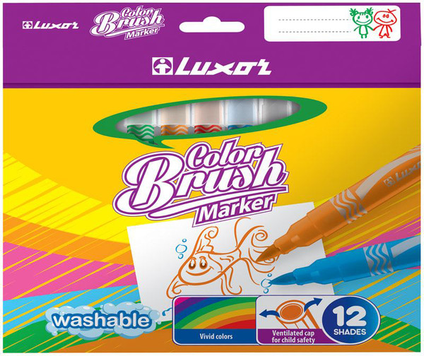 Фломастеры Luxor Color Brush / 6106/Box 12 - фото