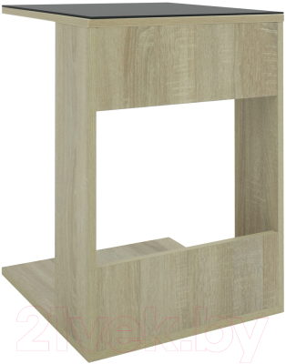 Журнальный столик Мебелик BeautyStyle 3 (сонома/стекло черное)