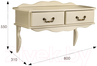 Консольный столик Мебелик Берже 20 (слоновая кость)