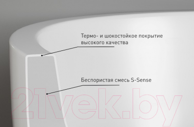 Ванна из искусственного мрамора Salini Mona 170x72 / 102912G (S-Sense, глянец)