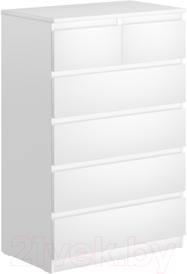 Комод Mio Tesoro Мальта 6 ящиков 80x121 2.05.02.100.1 (белый) - фото