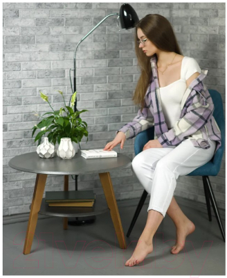 Журнальный столик Мебелик BeautyStyle 17 (серый бетон/бук)