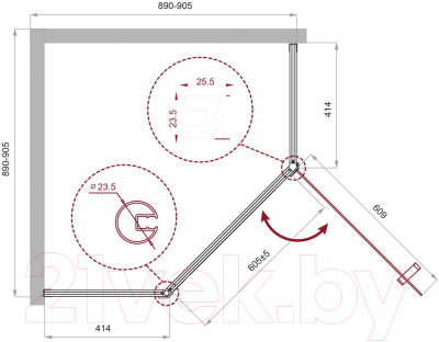 Душевой уголок BelBagno UNO-195-P-1-90-CH-CR