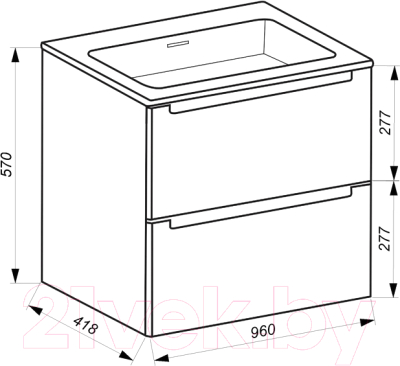 Тумба под умывальник ЗОВ Эридан 100 / E100LHO0M9003GKV5