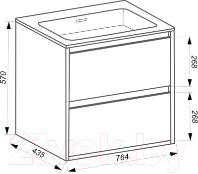 Тумба под умывальник ЗОВ Женева 80 / J80LHO0MBPMC1A