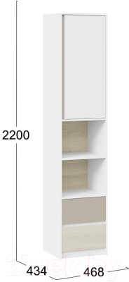 Шкаф-пенал ТриЯ Сканди СМ-386.07.20-20 (дуб гарден/белый/глиняный серый)