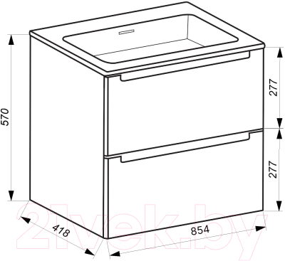 Тумба с умывальником ЗОВ Эридан 90 / E90LWP0M9003MKV5-E90
