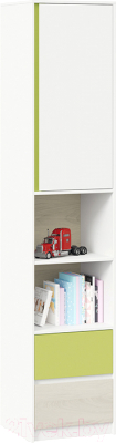 Шкаф-пенал ТриЯ Сканди СМ-386.07.20-20 (дуб гарден/белый/зеленый) - фото