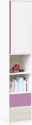 Шкаф-пенал ТриЯ Сканди СМ-386.07.20-20 (дуб гарден/белый/лиловый) - фото