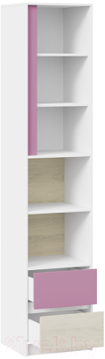 Шкаф-пенал ТриЯ Сканди СМ-386.07.20-20 (дуб гарден/белый/лиловый)