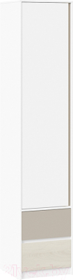 Шкаф-пенал ТриЯ Сканди СМ-386.07.21-20 (дуб гарден/белый/глиняный серый) - фото