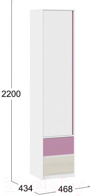 Шкаф-пенал ТриЯ Сканди СМ-386.07.21-20 (дуб гарден/белый/лиловый)