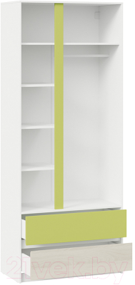 Шкаф ТриЯ Сканди СМ-386.07.26-26 (дуб гарден/белый/зеленый)