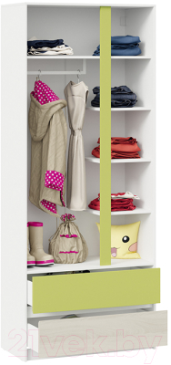 Шкаф ТриЯ Сканди СМ-386.07.26-26 (дуб гарден/белый/зеленый)