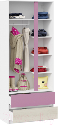 Шкаф ТриЯ Сканди СМ-386.07.26-26 (дуб гарден/белый/лиловый)