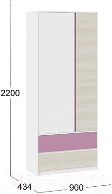 Шкаф ТриЯ Сканди СМ-386.07.26-26 (дуб гарден/белый/лиловый)