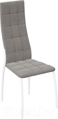 Стул ТриЯ Кредо (белый муар/микровелюр боска 24 серый) - фото