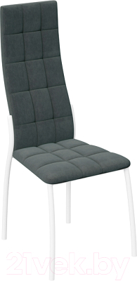 Стул ТриЯ Кредо (белый муар/микровелюр боска 26 темно-серый) - фото