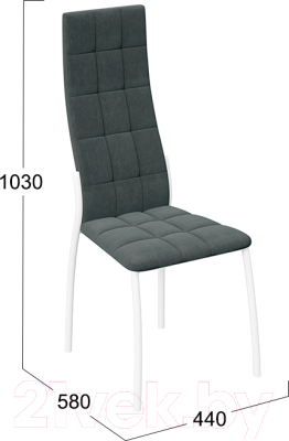 Стул ТриЯ Кредо (белый муар/микровелюр боска 26 темно-серый)